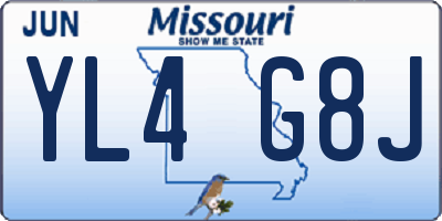 MO license plate YL4G8J