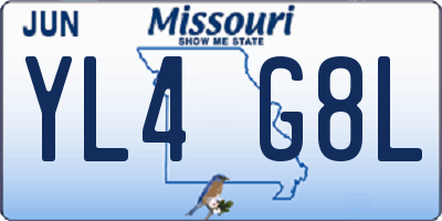 MO license plate YL4G8L