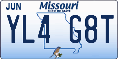 MO license plate YL4G8T