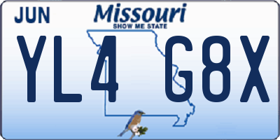 MO license plate YL4G8X