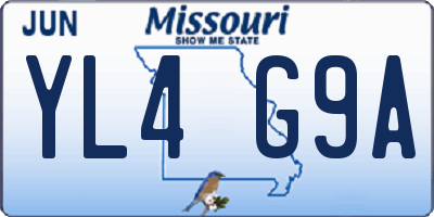 MO license plate YL4G9A