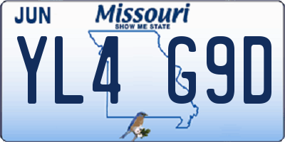 MO license plate YL4G9D