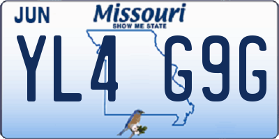 MO license plate YL4G9G