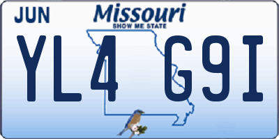 MO license plate YL4G9I