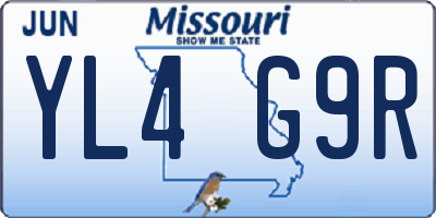 MO license plate YL4G9R