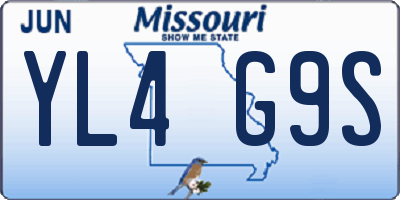 MO license plate YL4G9S