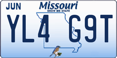 MO license plate YL4G9T