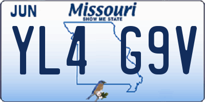 MO license plate YL4G9V