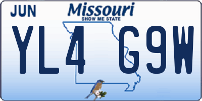 MO license plate YL4G9W