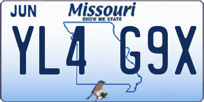 MO license plate YL4G9X