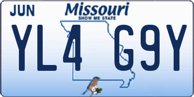 MO license plate YL4G9Y
