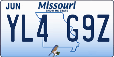 MO license plate YL4G9Z