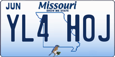 MO license plate YL4H0J