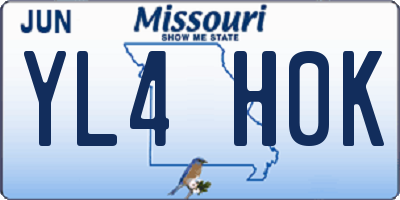 MO license plate YL4H0K