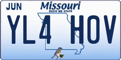 MO license plate YL4H0V