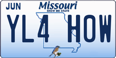 MO license plate YL4H0W