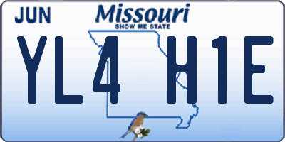 MO license plate YL4H1E