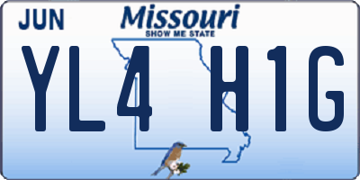 MO license plate YL4H1G