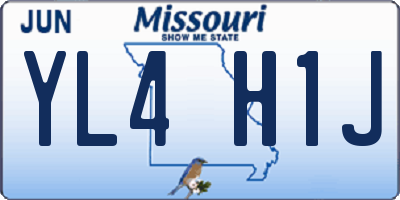 MO license plate YL4H1J