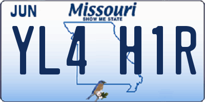 MO license plate YL4H1R