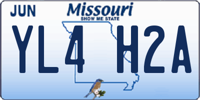 MO license plate YL4H2A