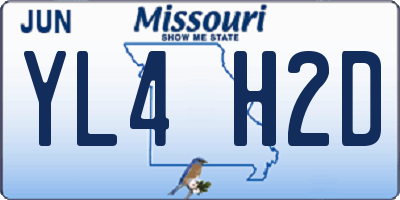 MO license plate YL4H2D