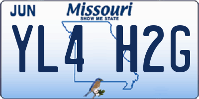 MO license plate YL4H2G