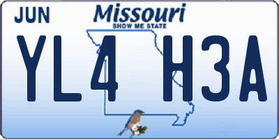 MO license plate YL4H3A