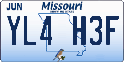 MO license plate YL4H3F