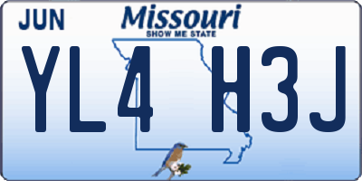 MO license plate YL4H3J