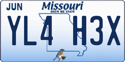 MO license plate YL4H3X