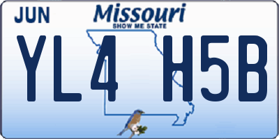 MO license plate YL4H5B