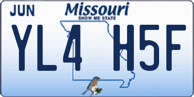 MO license plate YL4H5F
