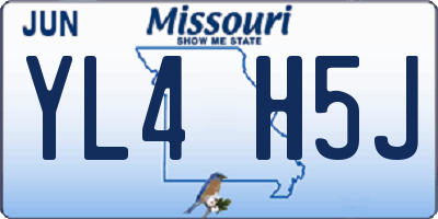 MO license plate YL4H5J