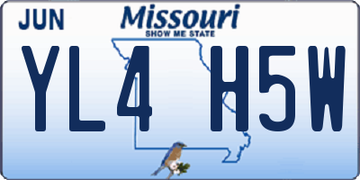 MO license plate YL4H5W
