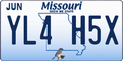 MO license plate YL4H5X