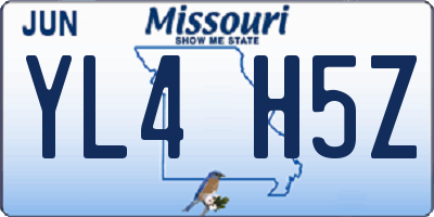 MO license plate YL4H5Z