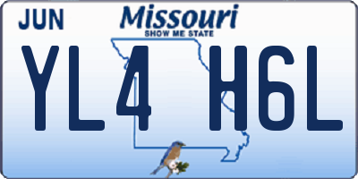 MO license plate YL4H6L