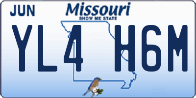 MO license plate YL4H6M