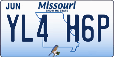 MO license plate YL4H6P