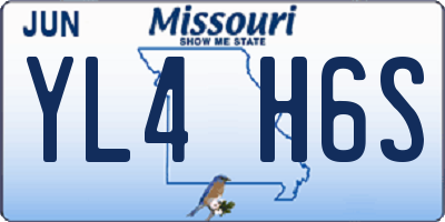 MO license plate YL4H6S