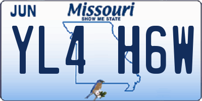 MO license plate YL4H6W