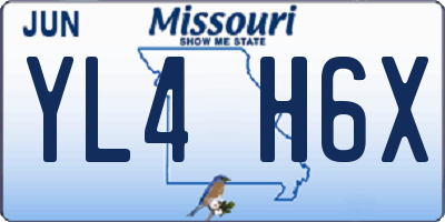 MO license plate YL4H6X
