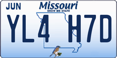 MO license plate YL4H7D