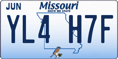 MO license plate YL4H7F