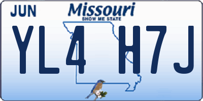 MO license plate YL4H7J