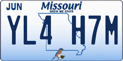 MO license plate YL4H7M
