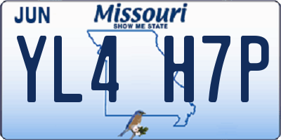 MO license plate YL4H7P