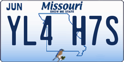MO license plate YL4H7S