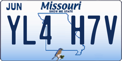 MO license plate YL4H7V